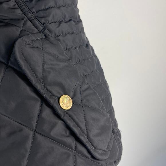 Lilly Pulitzer Quilted Black Getaway Vest Hot Spot Print Lining Women's Medium - Picture 7 of 13